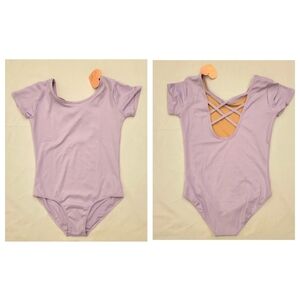 MdnMd Dance Gymnastic Leotard short Sleeve crisscross back size XL